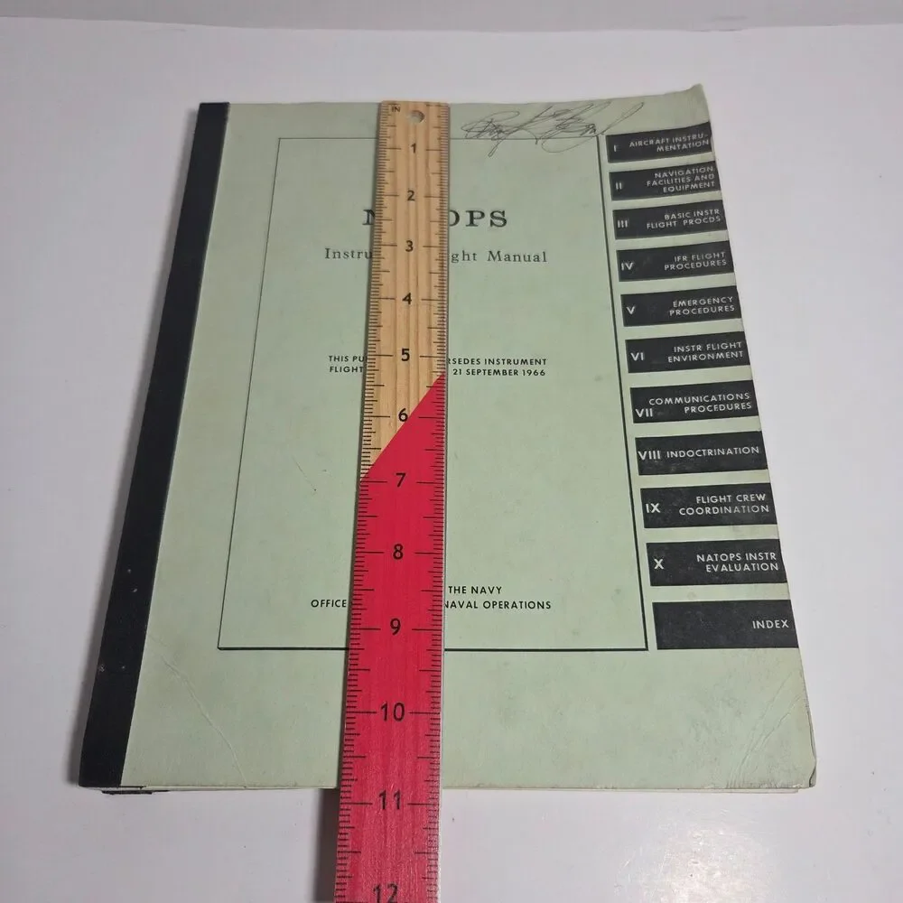 Vintage US Navy NATOPS Instrument Flight Manual 1967 Vietnam War Era Aviation